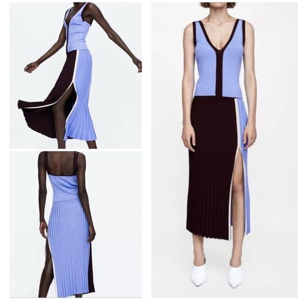 Zara ribbed knit skirt set